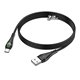 Кабель Type-C - USB, Borofone BX65, с индикатором, 1 метр, 3А, черный