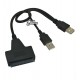 Переходник SATA 2.0 для подключения жесткого диска (2 штекера USB - штекер SATA)