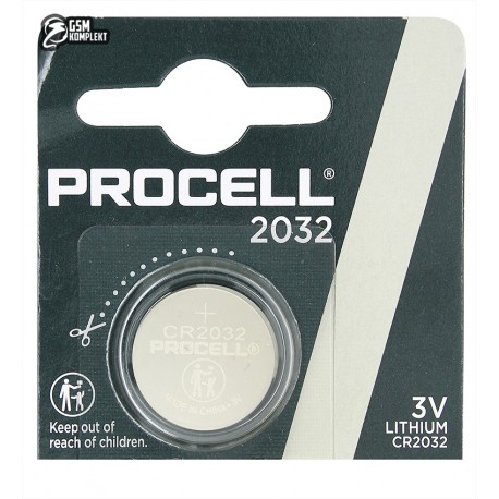 Батарейка CR2032 Duracell-Procell на материнcкую плату литиевая, 1 шт