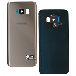 Задняя панель корпуса для Samsung G950F Galaxy S8, G950FD Galaxy S8, золотистая, со стеклом камеры, полная, Original (PRC), maple gold