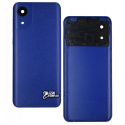 Задня панель корпусу Samsung A032 Galaxy A03 Core, синяя, зі склом камери