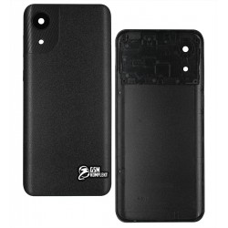 Задня панель корпусу Samsung A032 Galaxy A03 Core, чорна, зі склом камери