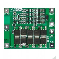 BMS Модуль захисту 4-х елементів 18650 з балансуванням 40A 16.8V