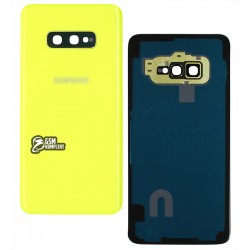 Задняя панель корпуса для Samsung G970 Galaxy S10e, желтый, со стеклом камеры