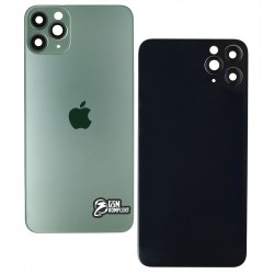 Задня панель корпуса для Apple iPhone 11 Pro Max, зелений, із склом камери, small hole, Matte Midnight Green Задня панель корпуса для Apple iPhone 11 Pro Max, зелений, із склом камери, small hole, Matte Midnight Green