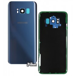 Задняя панель корпуса для Samsung G950F Galaxy S8, G950FD Galaxy S8, голубая, со стеклом камеры, полная, Original (PRC), coral blue