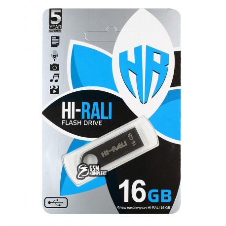 Флешка 16 Gb Hi-Rali USB Flash Disk, Shuttle чорна