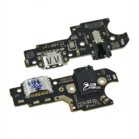 Шлейф для Realme C21Y, коннектора зарядки, коннектора гарнитуры, с микрофоном, (плата зарядки)