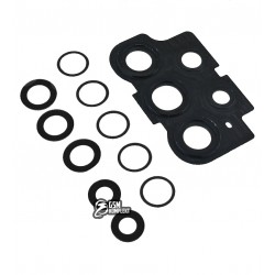 Скло камери для Samsung A336 Galaxy A33 (2022), чорне, з рамкою, комплект 5 шт.