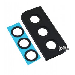 Скло камери для Samsung G996 Galaxy S21 Plus (2021), з чорною рамкою, комплект 3 шт.