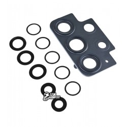 Скло камери для Samsung A725 Galaxy A72, з сірою рамкою, комплект 5 шт.