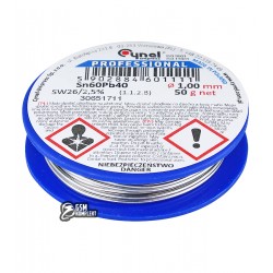 Припой с флюсом Cynel Sn60Pb40 SW26, 1.0 мм, 50 г Припой с флюсом Cynel Sn60Pb40 SW26, 1.0 мм, 50 г
