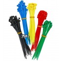Набір стяжок для кабеля 100/2,5мм червоний, жовтий, зелений, синій, чорний (по 40шт.) у блістері