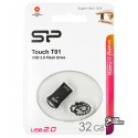 Флешка 32 Gb, Silicon Power Touch T01, металева-брелок, чорна