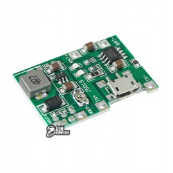 Контролер заряду TP4056 Micro-USB (5-8В, 1A) з DC-DC перетворювачем J5019, Uout=4.3-27V Контролер заряду TP4056 Micro-USB (5-8В, 1A) з DC-DC перетворювачем J5019, Uout=4.3-27V