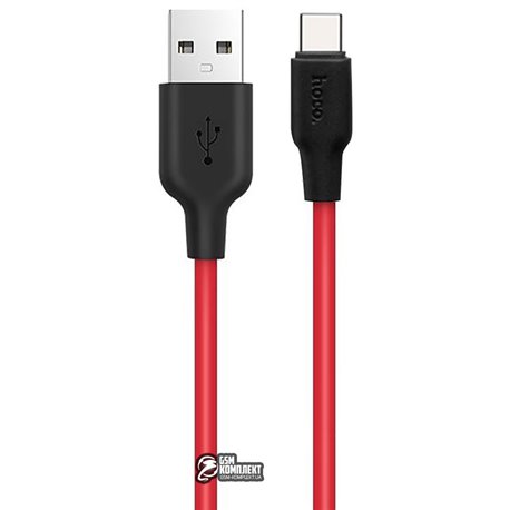 Кабель Type-C - USB, Hoco X21 Plus, 1м, 3А, силікон, чорно білий