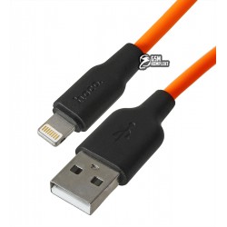 Кабель Lightning - USB, Hoco X21 Plus, 1м, 2.4А, харчовий силікон, надм'який