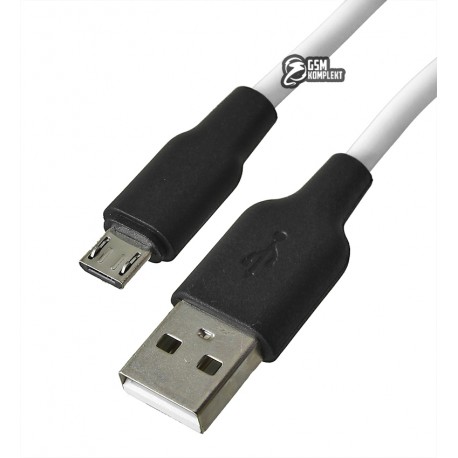 Кабель Micro-USB - USB, Hoco X21 Plus, 1м, 2,4А, харчовий силікон, надм'який