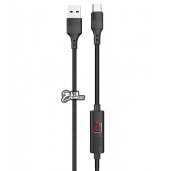 Кабель Type-C - USB, Hoco S13, с таймером выключения, 1м, до 2А, силиконовый, черный Кабель Type-C - USB, Hoco S13, с таймером выключения, 1м, до 2А, силиконовый, черный