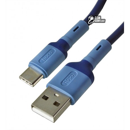 Кабель Type-C - USB, Hoco X65, 1м, 3А, силікон, синій