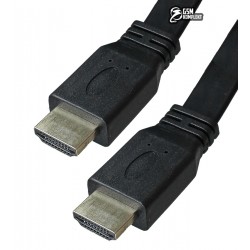 Кабель HDMI в HDMI, 3 метра, плоский, черный