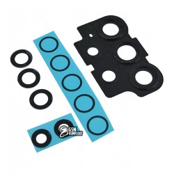 Скло камери для Samsung A736 Galaxy A73 5G, сіре, з рамкою