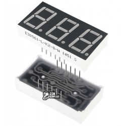 Індикатор 7-сегментний, OK, 3 розряда, 0.56 дюйма, зелений E30561-L-K2-8-W |37.6х19mm; зелений; загальний катод; динаміка; h=14.2mm| Індикатор 7-сегментний, OK, 3 розряда, 0.56 дюйма, зелений E30561-L-K2-8-W |37.6х19mm; зелений; загальний катод; динаміка; h=14.2mm|