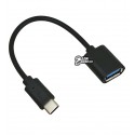 Кабель Type-C - USB гніздо, OTG, USB3.0, чорний