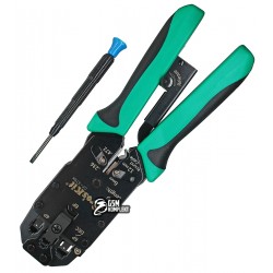 Кримпер для витой пары Pro'sKit CP-376K, 8P8C (RJ-45), 6P6C (RJ-12), 6P4C (RJ-14), 4P4C (RJ-22), 4P2C (RJ-22), резак, стриппер, Western Кримпер для витой пары Pro'sKit CP-376K, 8P8C (RJ-45), 6P6C (RJ-12), 6P4C (RJ-14), 4P4C (RJ-22), 4P2C (RJ-22), резак, стриппер, Western