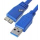 Кабель Micro-USB type B - USB, 1,8 метра, USB3.0, (micro-B-USB с питанием), синий