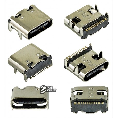 Конектор заряджання USB Type-C, smd монтажне гніздо на плату