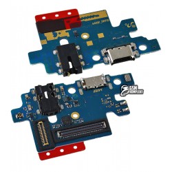 Шлейф для Samsung A405F/DS Galaxy A40, конектора зарядки, конектора гарнітури, з мікрофоном, High Copy