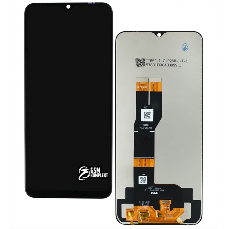 Дисплей для Vivo Y02, чорний, із сенсорним екраном (дисплейний модуль), чорний