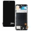 Дисплей для Samsung A515 Galaxy A51, A515F/DS Galaxy A51, чорний, з сенсорним екраном, з рамкою, з вузьким обідком, (OLED), High quality