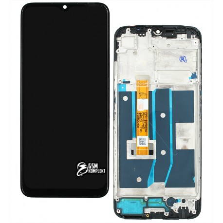 Дисплей для Oppo A16, с сенсорным экраном (дисплейный модуль), черный, с рамкой