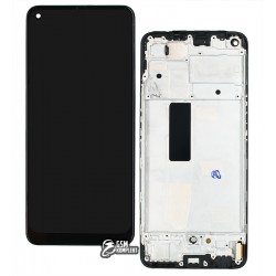 Дисплей Oppo Reno 5 Lite, чорний, із сенсорним екраном (дисплейний модуль), (TFT), Сopy, з рамкою