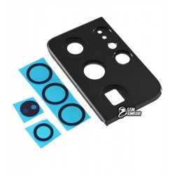 Стекло камеры для Samsung G998 Galaxy S21 Ultra 5G, черный, с рамкой