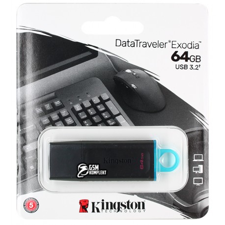 Флешка 64Gb, Kingston DataTraveler Exodia, USB3.2, DTX/64Gb