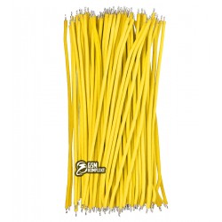 Проводки монтажные луженые желтые, силиконовые, 24AWG 100 шт, 100 мм