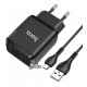 Зарядний пристрій Hoco N7 Speedy dual port charger з Micro-USB кабелем, біле