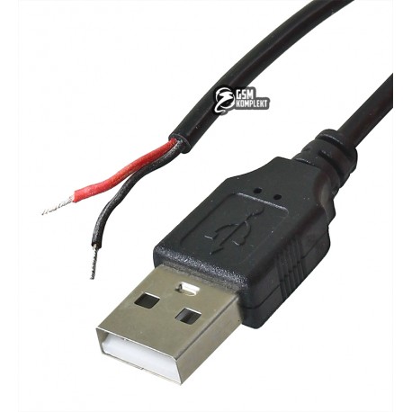 Штекер питания USB с проводом 2pin, 1метр