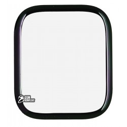 Захисне оргскло для Apple Watch 41mm, Polycarbone, 3D, з фаскою, чорне Захисне оргскло для Apple Watch 41mm, Polycarbone, 3D, з фаскою, чорне