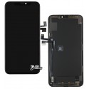 Дисплей для iPhone 11 Pro Max, чорний, з сенсорним екраном, з рамкою, PRC, Self-welded OEM