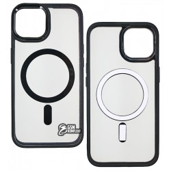 Чехол для iPhone 14 (6,1"), MagSafe COLORS, силиконовый, черный