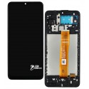 Дисплей для Samsung A125F Galaxy A12, черный, с рамкой, High quality