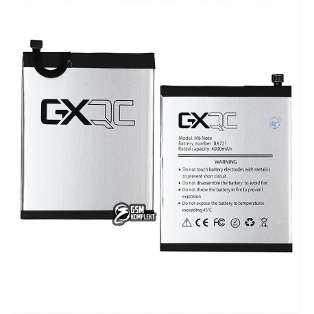 Аккумулятор GX BA721 для Meizu M6 Note, Li-Polymer, 3,8 В, 4000 мАч