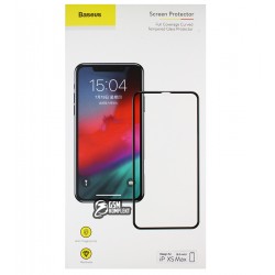 Защитное стекло Baseus Full Coverage Curved Tempered Glass Protector для Iphone Xs Max \ Black, Уценка, заводской брак краски