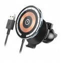 Автодержатель с беспроводной зарядкой Hoco CW42 Discovery Edition multipurpose magnetic car wireless charger Qi, 5-15W (black)
