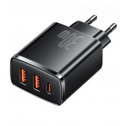 Зарядное устройство Baseus Compact Quick Charger Portable 2U+ C Three Ports, 30 Вт |2USB/1Type-C, 30W/3A, PD/QC| (CCXJ-E01) Зарядное устройство Baseus Compact Quick Charger Portable 2U+ C Three Ports, 30 Вт |2USB/1Type-C, 30W/3A, PD/QC| (CCXJ-E01)