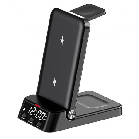 Беспроводная зарядка Qi 4in1 Wireless Charger Apple Version A60 |5-15W| (black)